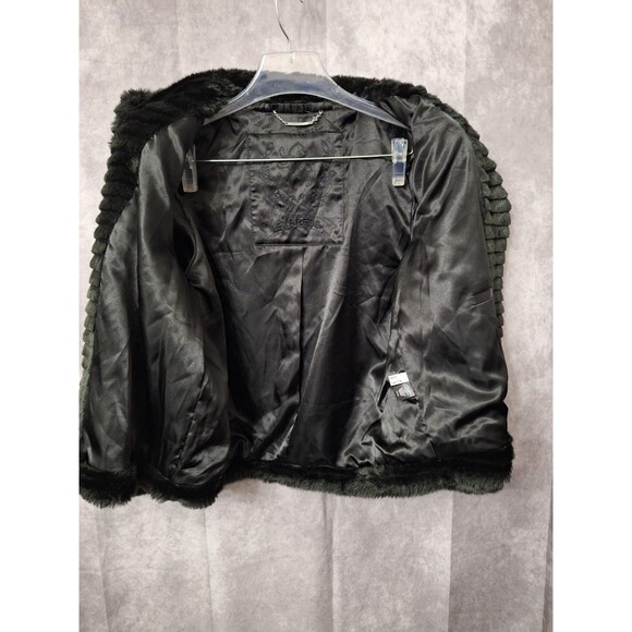 Express Faux Fur Coat Womens Sz Large Y2K Old Money Gothic Plush Shaggy Soft - Picture 10 of 15